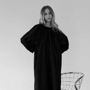 DEIJI Gathered Linen Dress - s/m